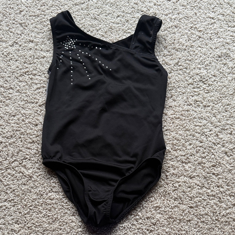 Black Leotard with Rhinestone Detail